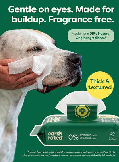 HOTearth rated Vet-Developed Dog Eye Wipes, Hypoallergenic Pet Wipes for Dogs & Cats to Remove Dirt & Discharge, Fragrance Free, 70 Count