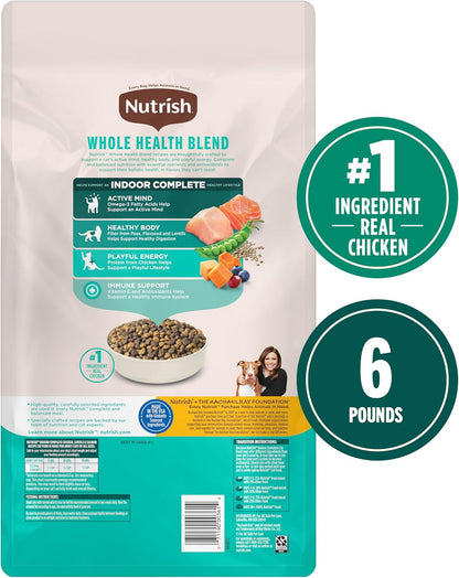 HOTNutrish Indoor Complete Chicken, Lentils & Salmon Recipe Dry Cat Food, 6 lb. Bag, Packaging May Vary (Rachael Ray)