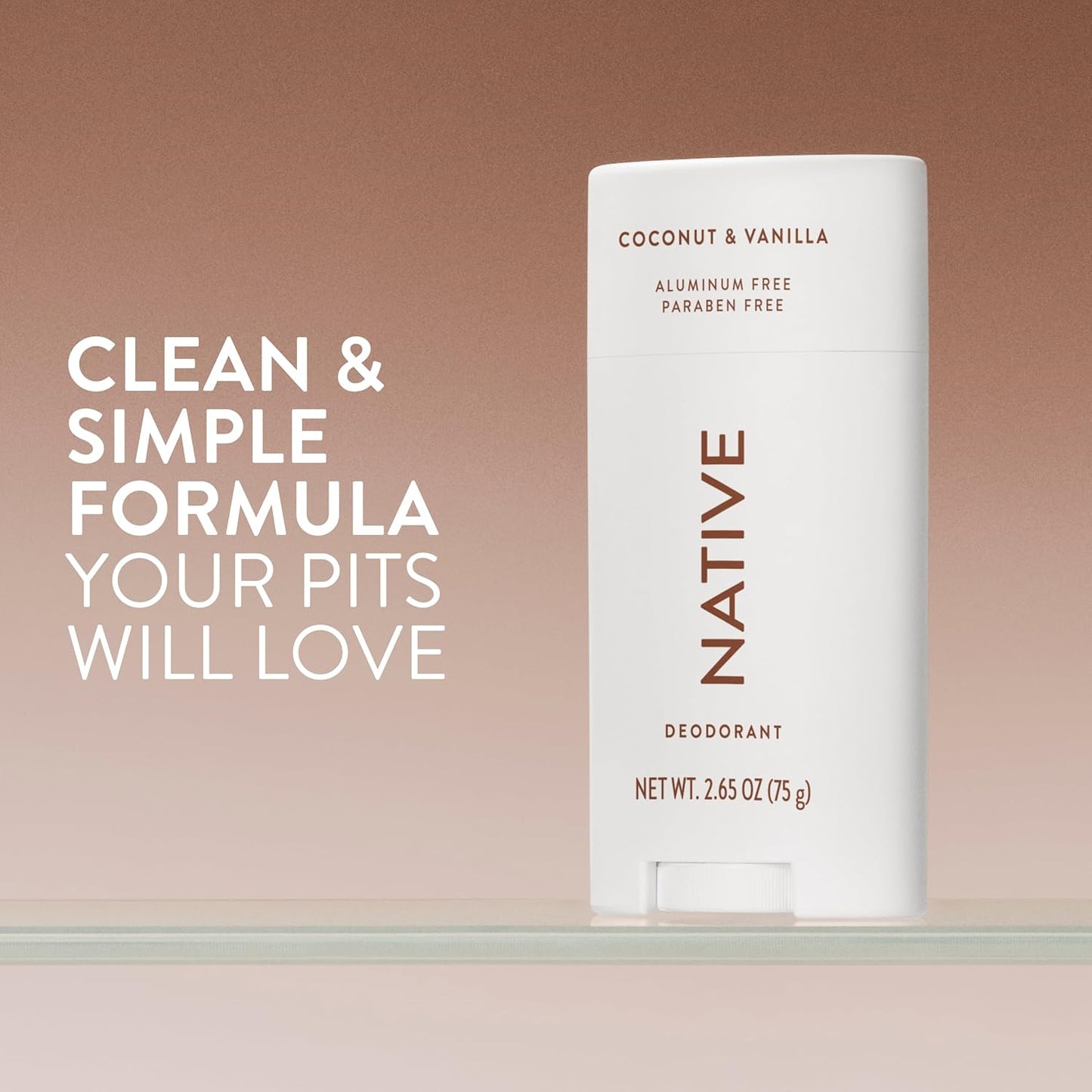 HOTNative Deodorant Contains Naturally Derived Ingredients, 72 Hour Odor Control, Deodorant for Women and Men, Aluminum Free, Coconut & Vanilla 2.65oz