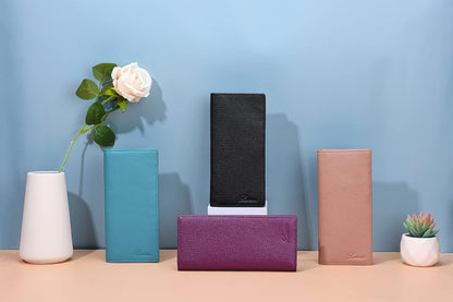 HOTLavemi Ultra Slim Thin Leather Women Wallet RFID Blocking Credit Card Holder Bifold Long Ladies Billfold