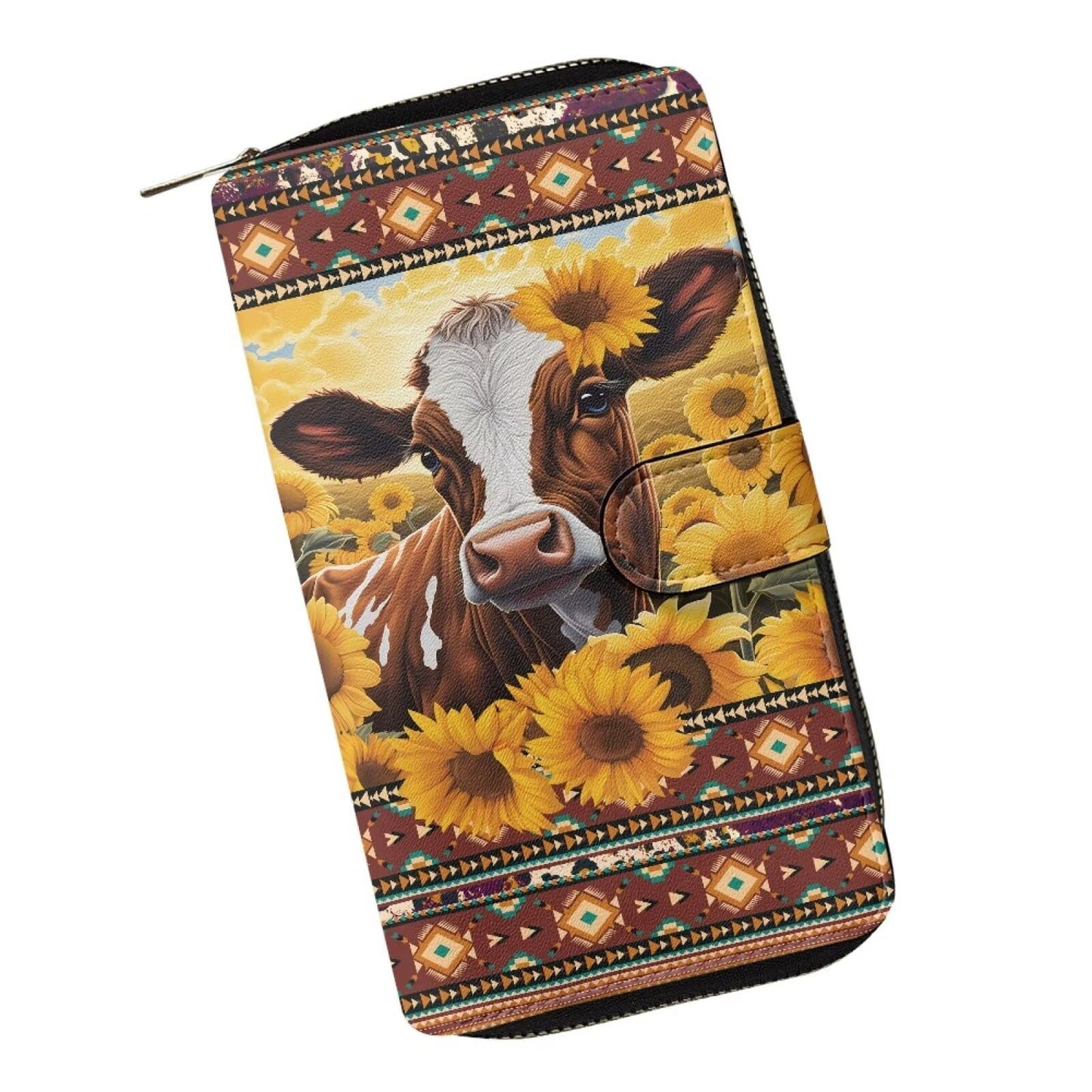 HOTCOEQINE Animal Wallet, Cute Chicken Long Leather Money Bag, Handbag With Zipper for Coin Phone, Travel Handbag for Party