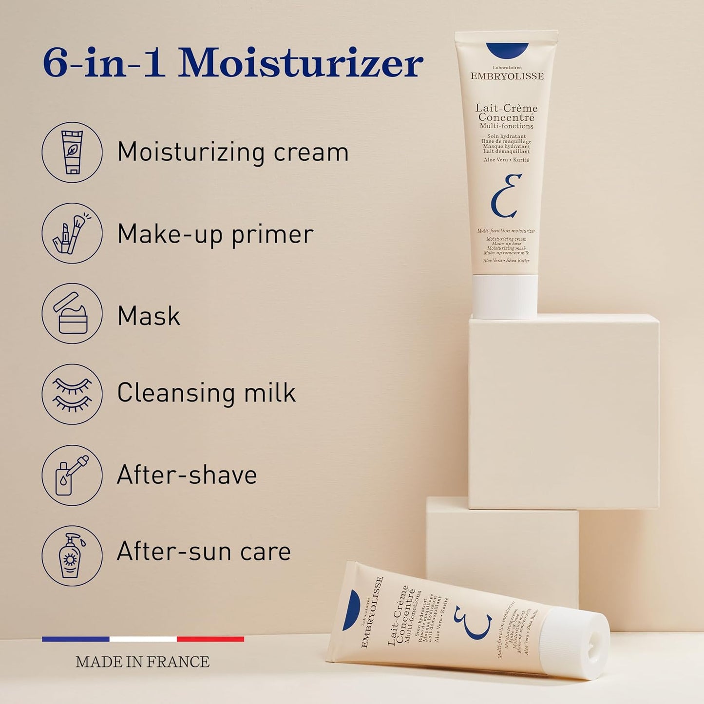 HOTEmbryolisse Lait-Crème Concentré Face Moisturizer and Makeup Primer, French Face Cream With Shea Butter & Aloe Vera, 2.54 Fl Oz