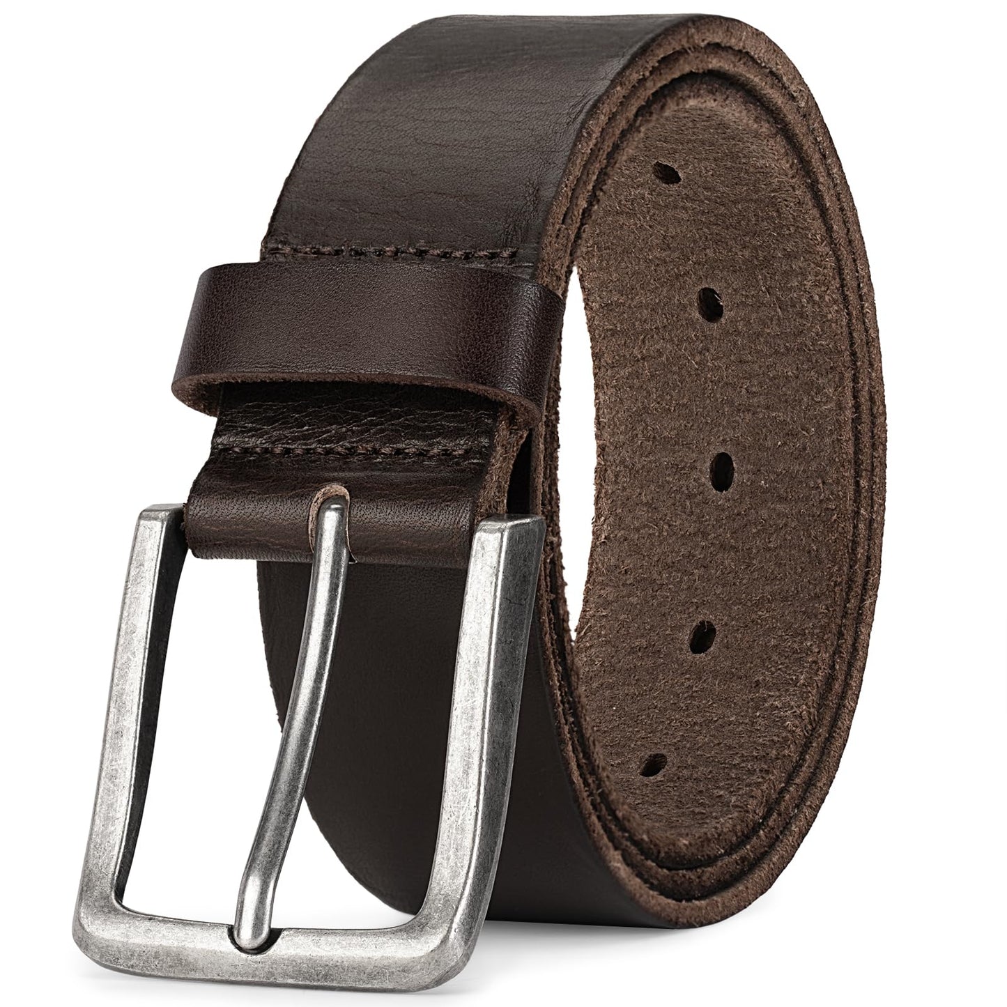 HOTThicken Full Grain Leather Mens Belt Heavy Duty Mens Work Belt Mens Belt High Hardness Buckle Packed In Gift Box
