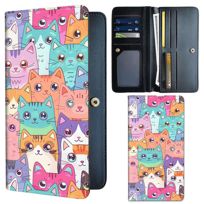 HOTSlim PU Leather Wallet for Women - RFID Blocking Thin Bifold Wallet, Compact Travel Wallet with Card Slots & ID Window, Stylish and Practical Womens Wallet for Everyday Use, Black Cat