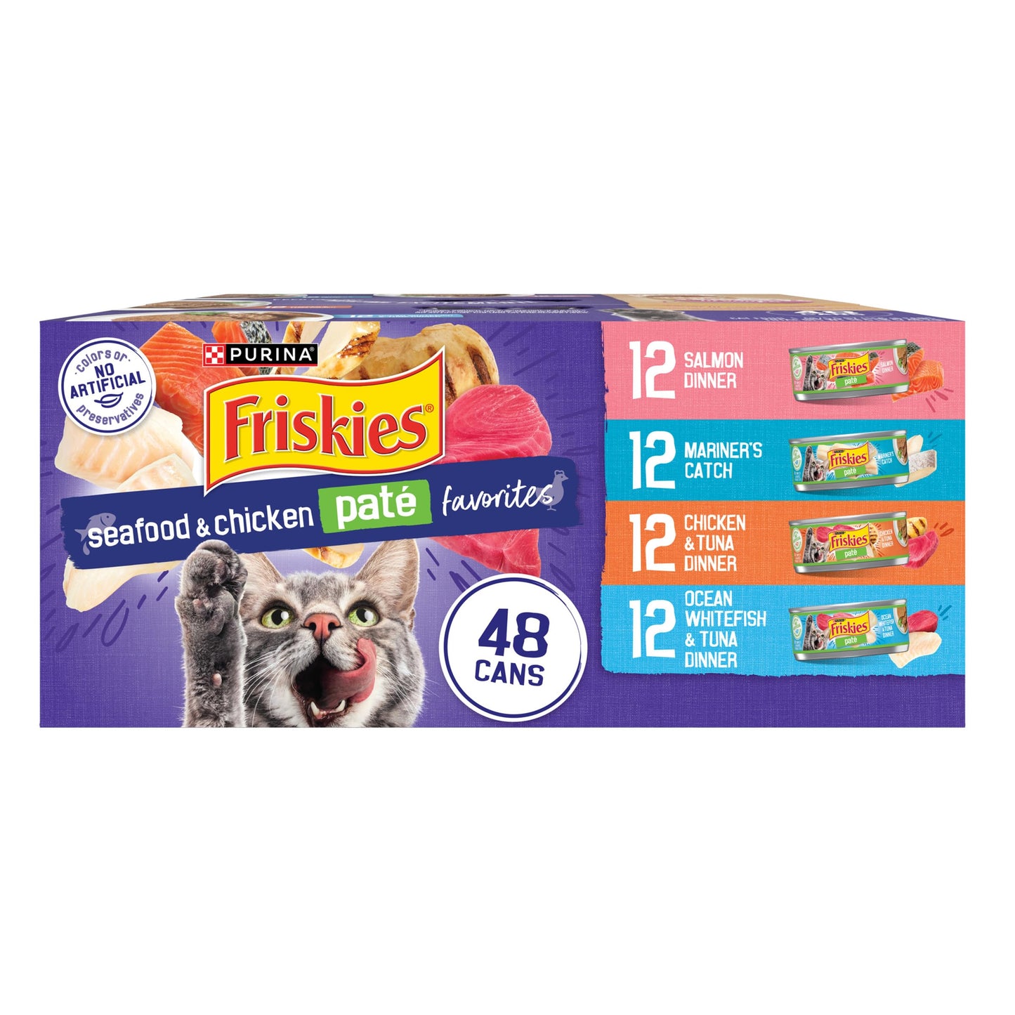 HOTPurina Friskies Pate Wet Cat Food Variety Pack Seafood and Chicken Pate Favorites 40ct VP - (Pack of 40) 5.5 oz. Cans