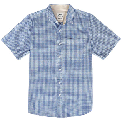 HOTDubinik® Mens Short Sleeve Button Down Shirts 100% Cotton Plaid Men's Casual Button-Down Shirts with Pocket