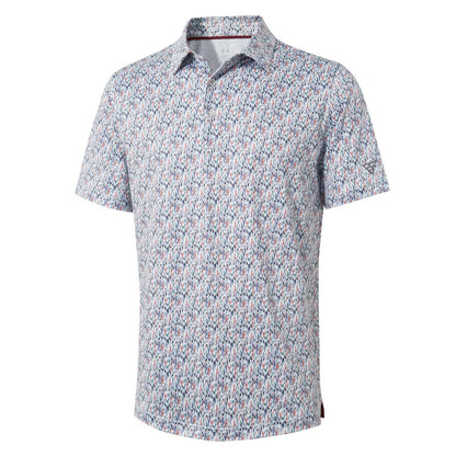 HOTGolf Shirts for Men Dry Fit Short Sleeve Print Performance Moisture Wicking Polo Shirt