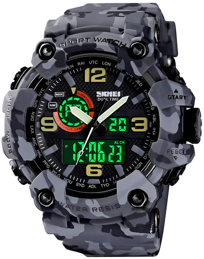 HOTGosasa Men's Large Face Outdoor Sports Watches Military S-Shock Watch Waterproof, Backlight, Alarm, Stopwatch Features - Rugged Wristwatch for Training, Hiking, and Adventure