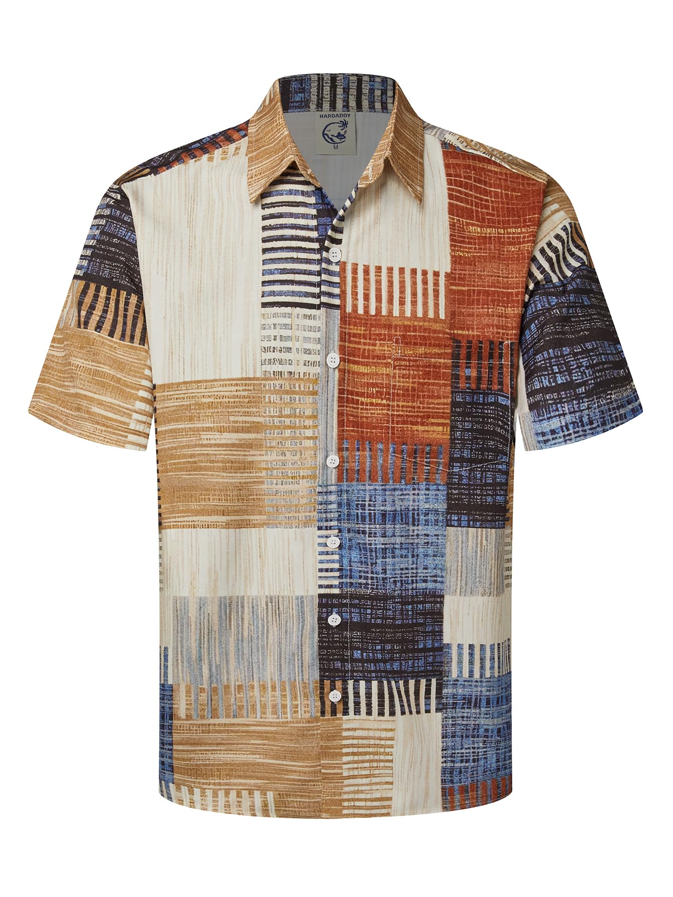 HOTHardaddy Men's Hawaiian Shirt Short Sleeves Printed Button Down Summer Beach Casual Shirts
