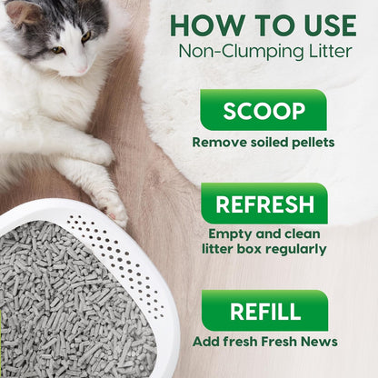 HOTFresh News Recycled Paper Original Pellet Cat Litter, 25 Pound, Non-Clumping, Unscented, Made in USA