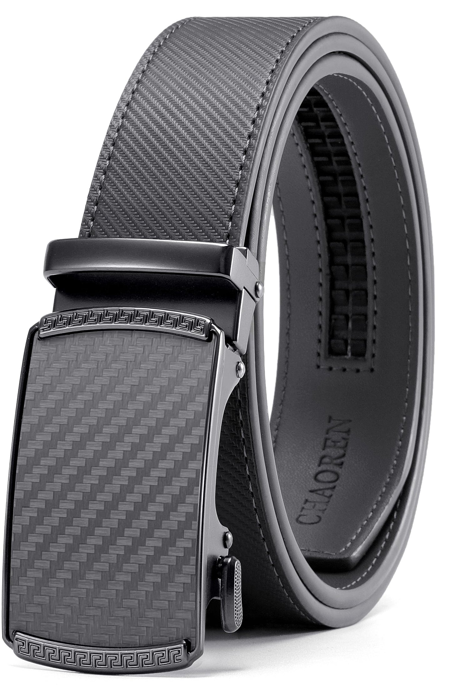 HOTCHAOREN Mens Belt Leather Ratchet Belt - Customizable Fit, Effortless Style (35mm)