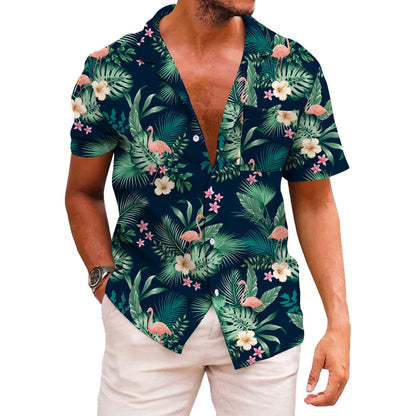 HOTKYKU Funky Hawaiian Shirt for Men Palm Beach Shirts Tropical Vacation Clothes