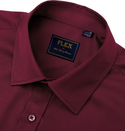 HOTJ.VER Men's Dress Shirts Solid Long Sleeve Stretch Wrinkle-Free Formal Shirt Business Casual Button Down Shirts