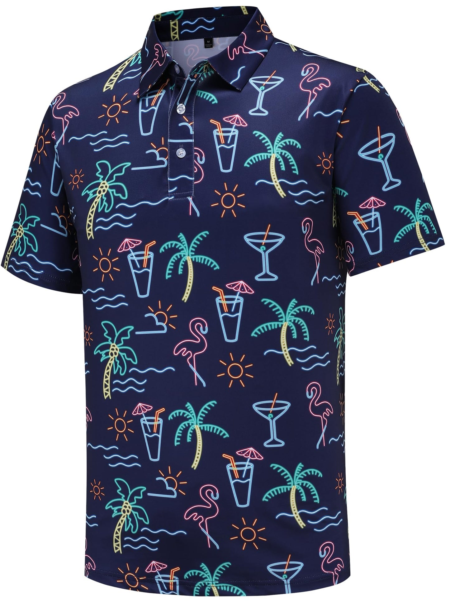 HOTtracamiy Men's Golf Polo Shirts Short Sleeve Performance Moisture Wicking Quick Dry Golf Polo Shirts for Men
