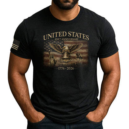 HOT250 Year American Anniversary Shirt, Patriotic Shirts for Men | Comfortable, stylish apparel featuring a commemorative American theme for patriotic occasions and everyday wear