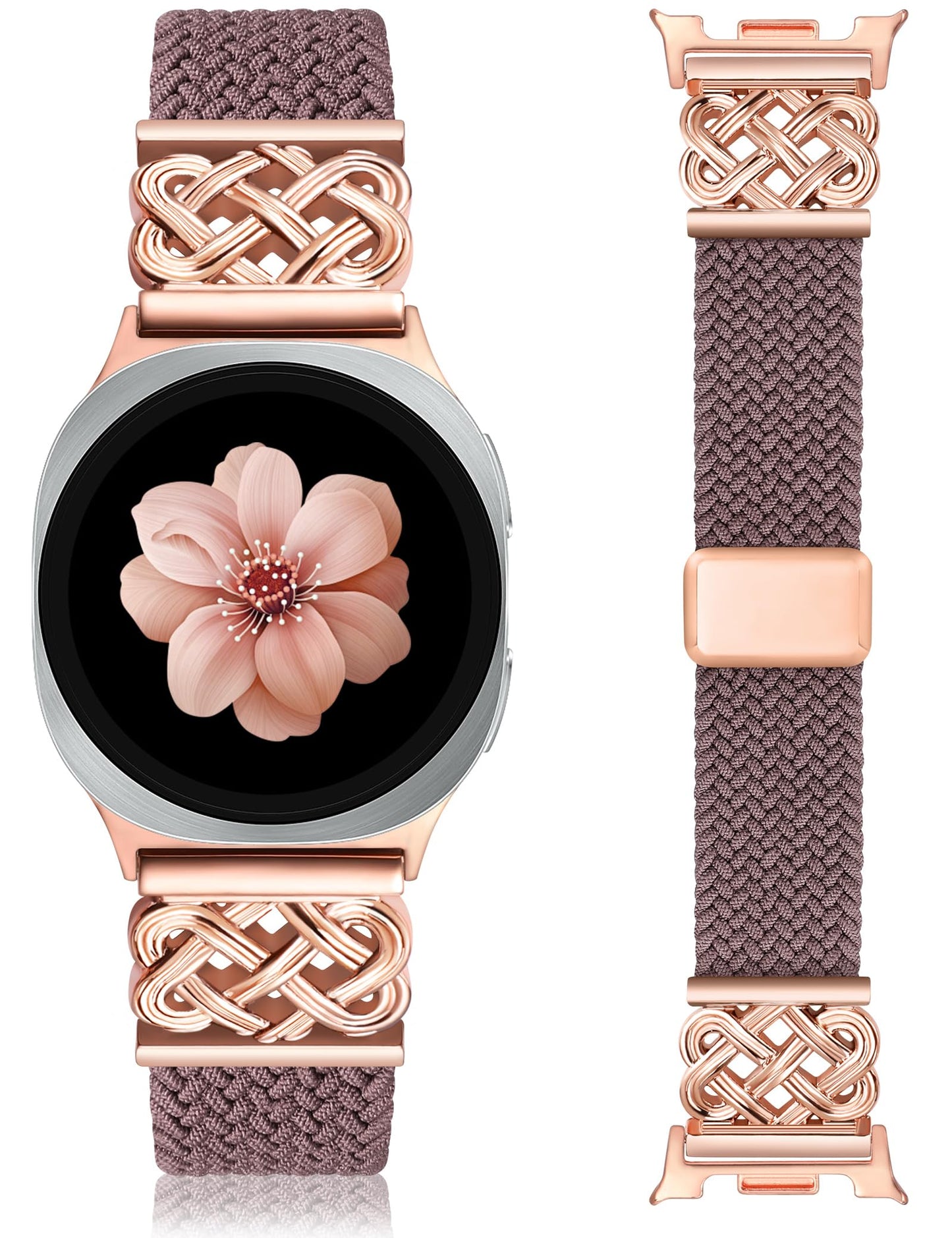 HOTBraided Magnetic Band Compatible with Samsung Galaxy Watch 8 40mm 44mm/8 Classic 46mm Women Men, Celtic Metal Stretchy Elastic Dressy Nylon Bracelet Strap, No for Galaxy Ultra/7/6/5/4/3/2/1