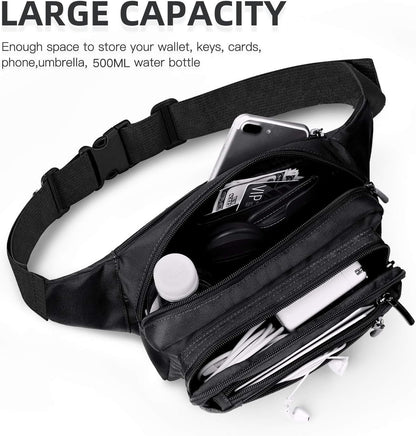 HOTFREETOO Waist Pack Bag Fanny Pack for Men&Women Hip Bum Bag with Adjustable Strap for Outdoors Workout Traveling Casual Running Hiking Cycling