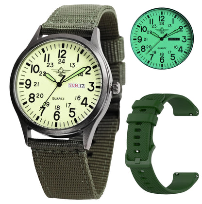 HOTGosasa Unisex Military Analog Field Watch with Nylon Strap, Luminous Easy Read Dial, Sport Tactical Casual Quartz Wristwatch, Daily Water Resistant