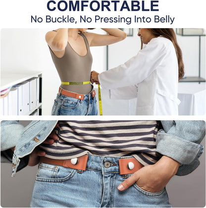 HOTTOURZOO Belts for Women/Men Buckle Free Elastic Belt Invisible No Buckle Stretch Waist Belt For Jean Pants,Dresses,No Bulge