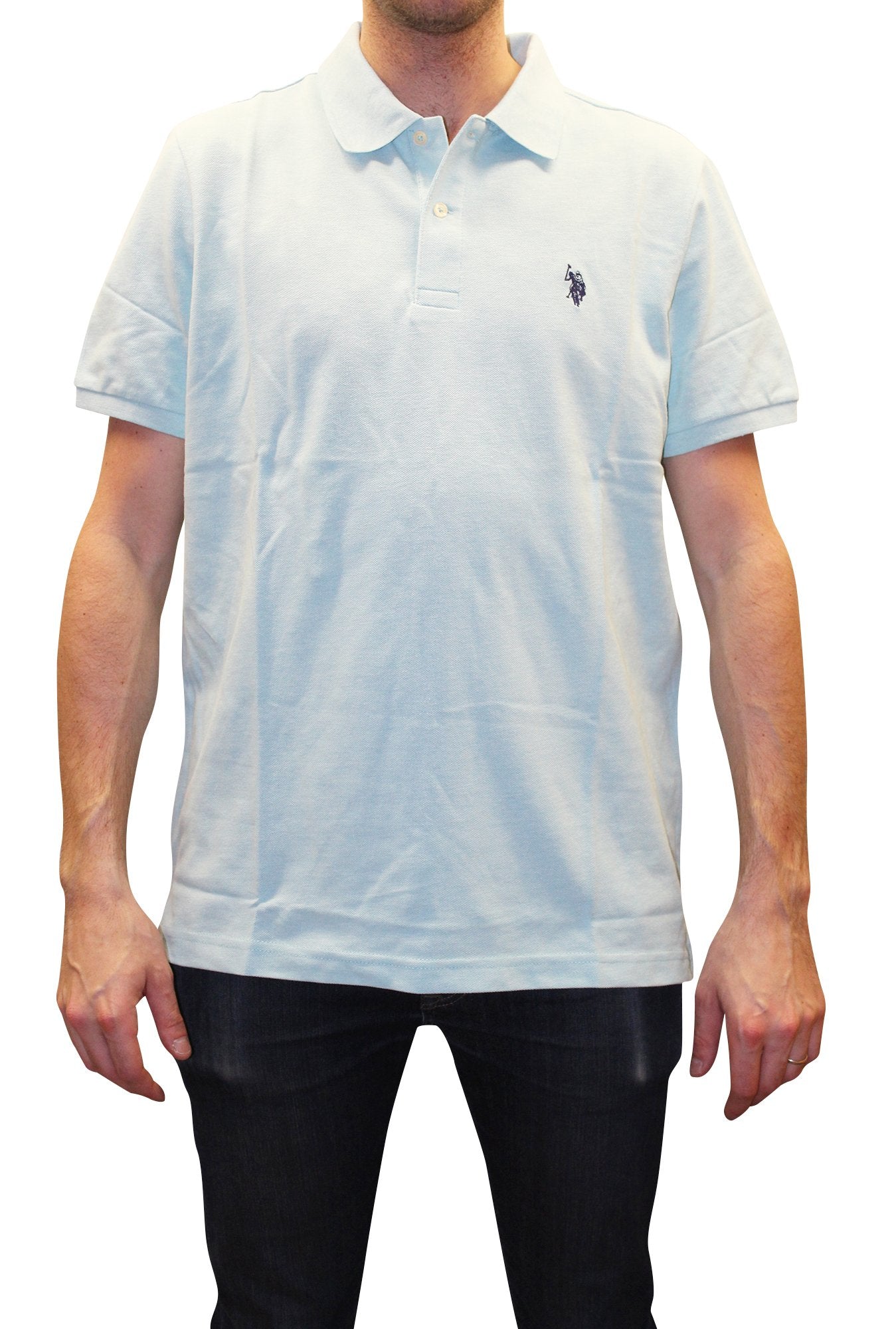 HOTU.S. Polo Assn. Men's Classic Polo Shirt, Two-Button Closure Pique Polo Shirt, Summer Fashion Golf Shirt | Two-Button Closure Pique Polo Shirt, Summer Fashion Golf Shirt