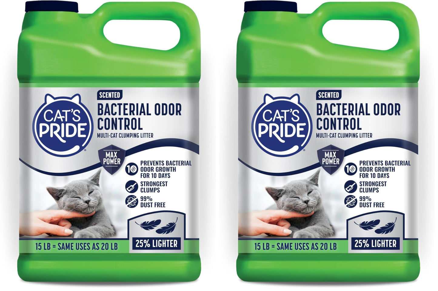 HOTCat's Pride Max Power: Total Odor Control - Up to 10 Days of Powerful Odor Control - Strong Clumping - Hypoallergenic - 99% Dust Free - Multi-Cat Litter, Unscented, 15 Pounds