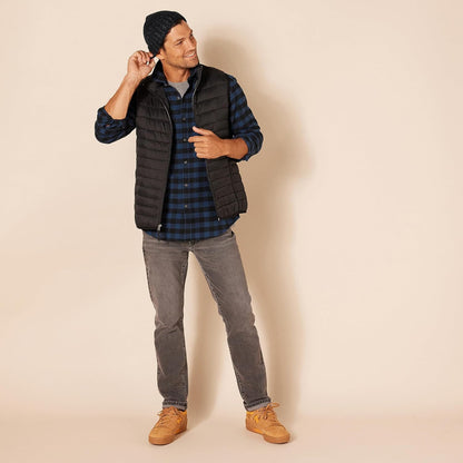 HOTAmazon Essentials Men's Slim-Fit Flannel Shirt, Long Sleeve Button Down Plaid