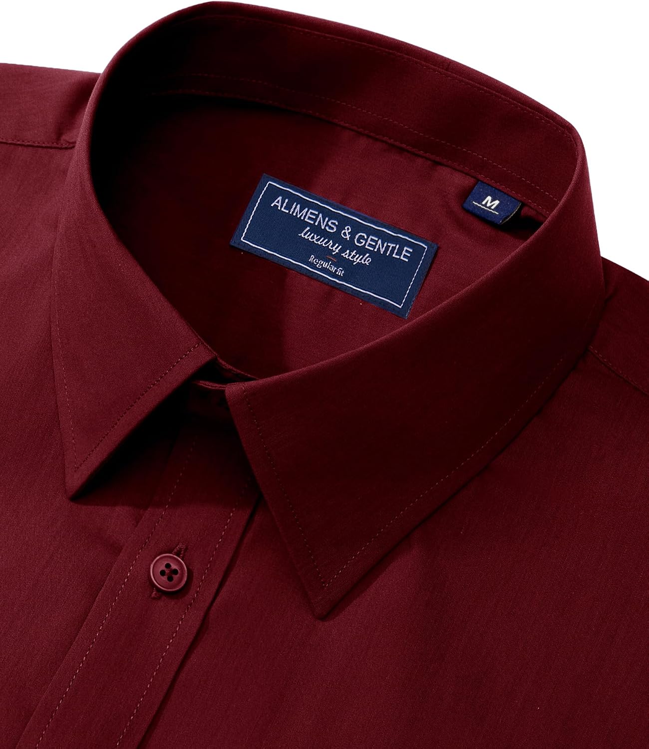 HOTAlimens & Gentle Men's Dress Shirt Regular Fit Stretch Stain Shield Long Sleeve Solid Business Wedding Button Down Shirts