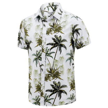 HOTJ&DHUASHA Men's Hawaiian Shirts Casual Button Down Short Sleeve Beach Tropical Aloha Shirt