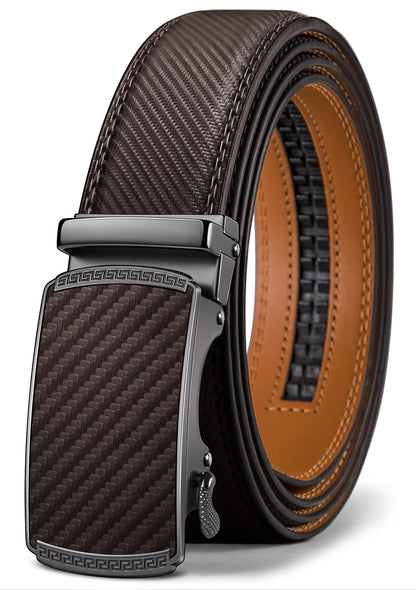 HOTBULLIANT Men's Belt,Slide Ratchet Belt Adjsutable For Men Suit Casual Jeans Gift Boxed,Trim To Fit