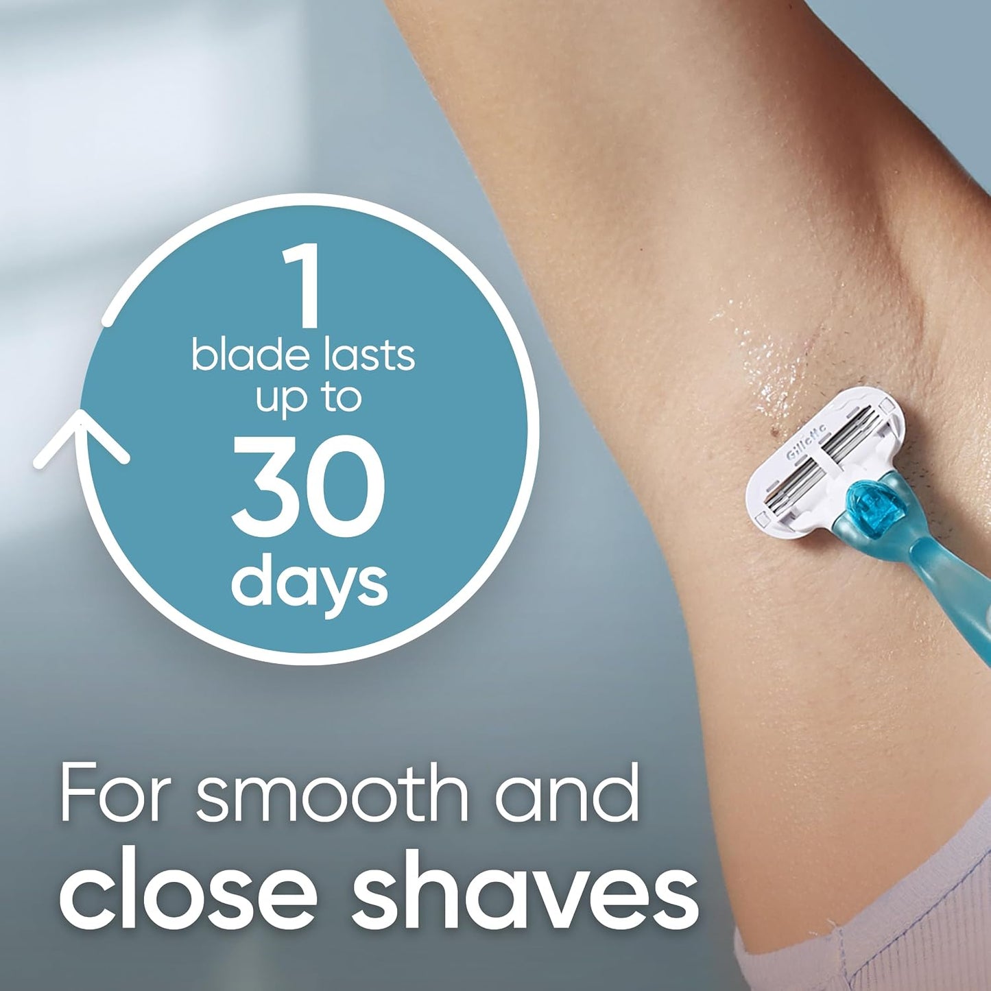 HOTGillette Venus Smooth Women's Razor Handle + 6 Refills with Soft-Grip Gel Handle