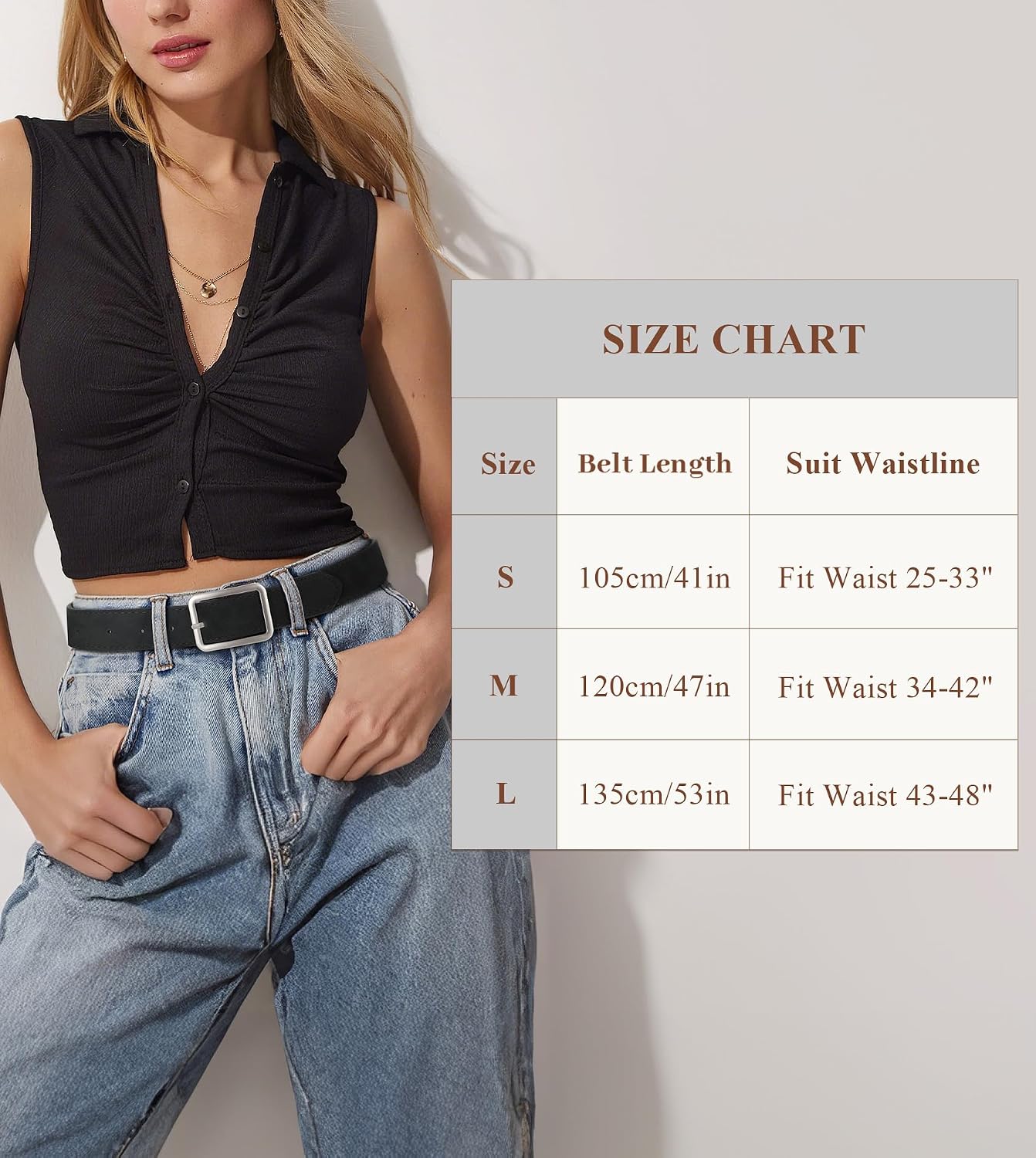 HOTXZQTIVE Women Suede Belts for Women Fashion Leather Belts With Silver Buckle Ladies Waist Belt For Jean Pant Dress
