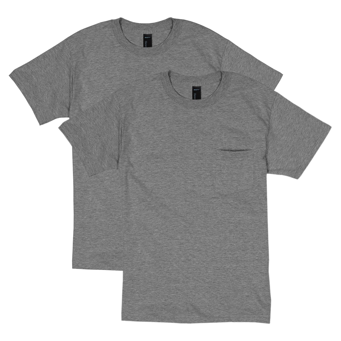 HOTHanes Men's Beefy-t Pocket, Heavyweight Cotton Pocket Tee for Men, Full-Cut T-Shirt, 1 Or 2 Pack