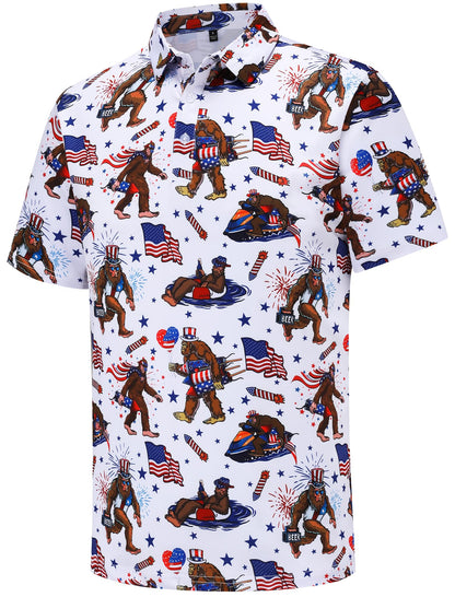 HOTMens Golf Polo Shirts Short Sleeve Performance Moisture Wicking Dry Fit Casual Print Funny Golf Polo Shirts for Men