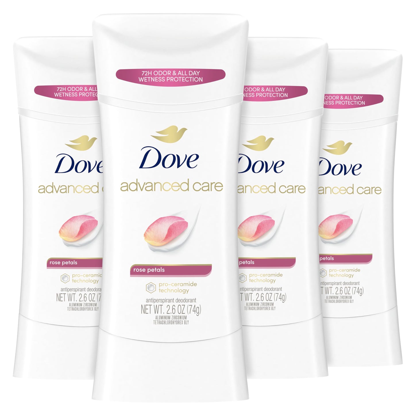 HOTDove Advanced Care Antiperspirant Caring Coconut, 2 Count Deodorant Stick for Women, for 48 Hour Protection And Soft And Comfortable Underarms, 2.6 oz