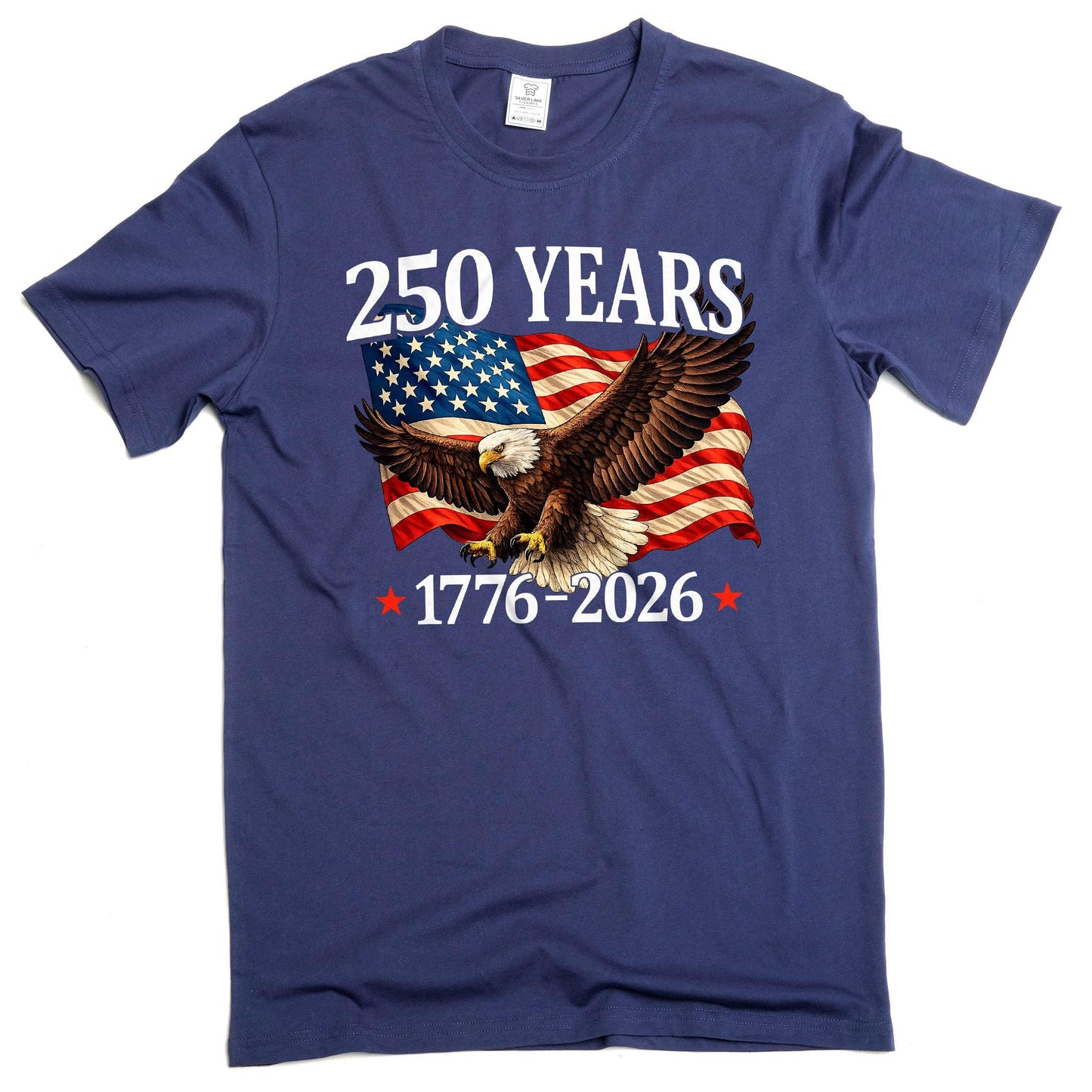 HOTSilver Lake T-shirts 250 Years US Independence Day T-Shirt 4th of July 1776-2026 Patriotic Tee