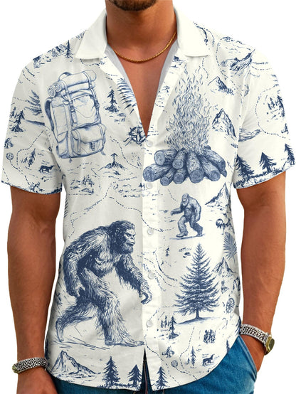 HOTDFZ Funny Hawaiian Shirts for Men Summer Beach Short Sleeve Button Down Shirt Theme Party Shirt