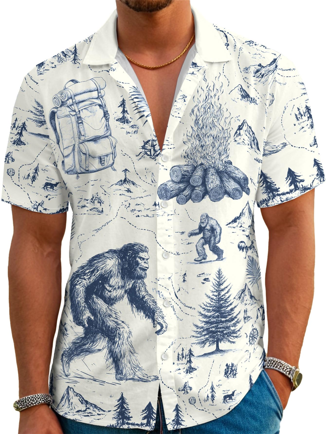 HOTDFZ Funny Hawaiian Shirts for Men Summer Beach Short Sleeve Button Down Shirt Theme Party Shirt