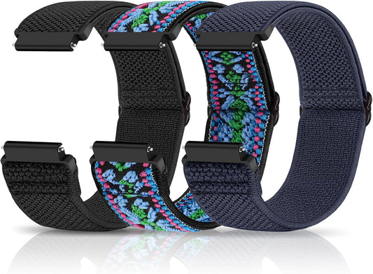 HOTCompatible with 16mm 18mm 19mm 20mm 22mm 24mm Watch Bands Quick Release Replacement Wristband,Adjustable Stretchy Nylon Solo Loop Straps Fabric Braided Sport Elastic Bands for Men Women