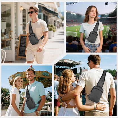 HOTVADOO Sling Bag, Crossbody Bag with Zipper Lock, RFID Blocking & Water Resistant for Men and Women