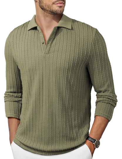 HOTJMIERR Mens Casual Polo Shirt Summer Short Sleeve Vacation Button Beach Knit Stretchy Golf Shirts