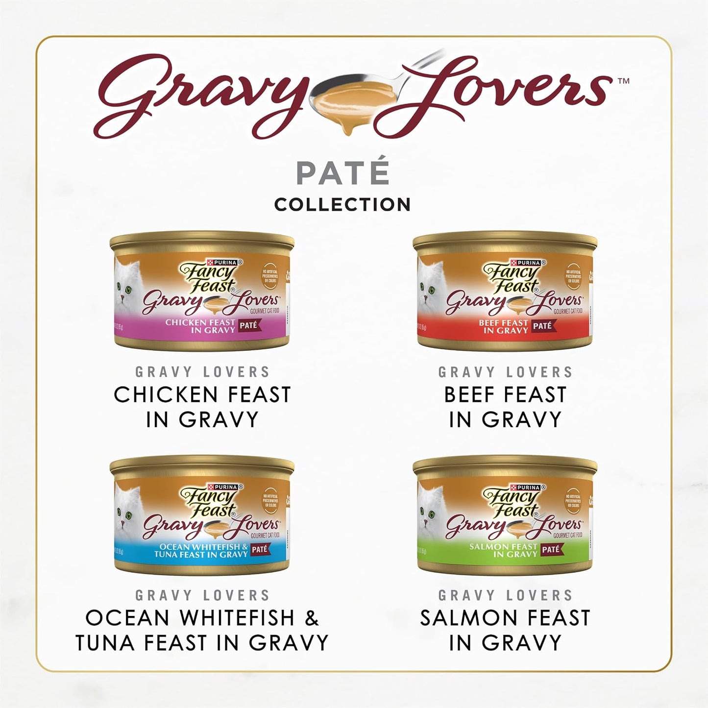 HOTPurina Fancy Feast Gravy Lovers Variety Pack Feast Pate in Wet Cat Food Gravy - (Pack of 1) 4.5 lb. Boxes