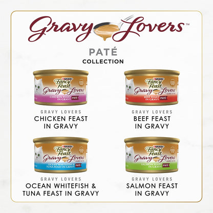 HOTPurina Fancy Feast Gravy Lovers Variety Pack Feast Pate in Wet Cat Food Gravy - (Pack of 1) 4.5 lb. Boxes