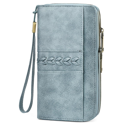 HOTFALAN MULE Wallet for Women RFID Blocking Leather Large Capacity Zip Around Ladies Card Holdr Phone Purse Wristlet