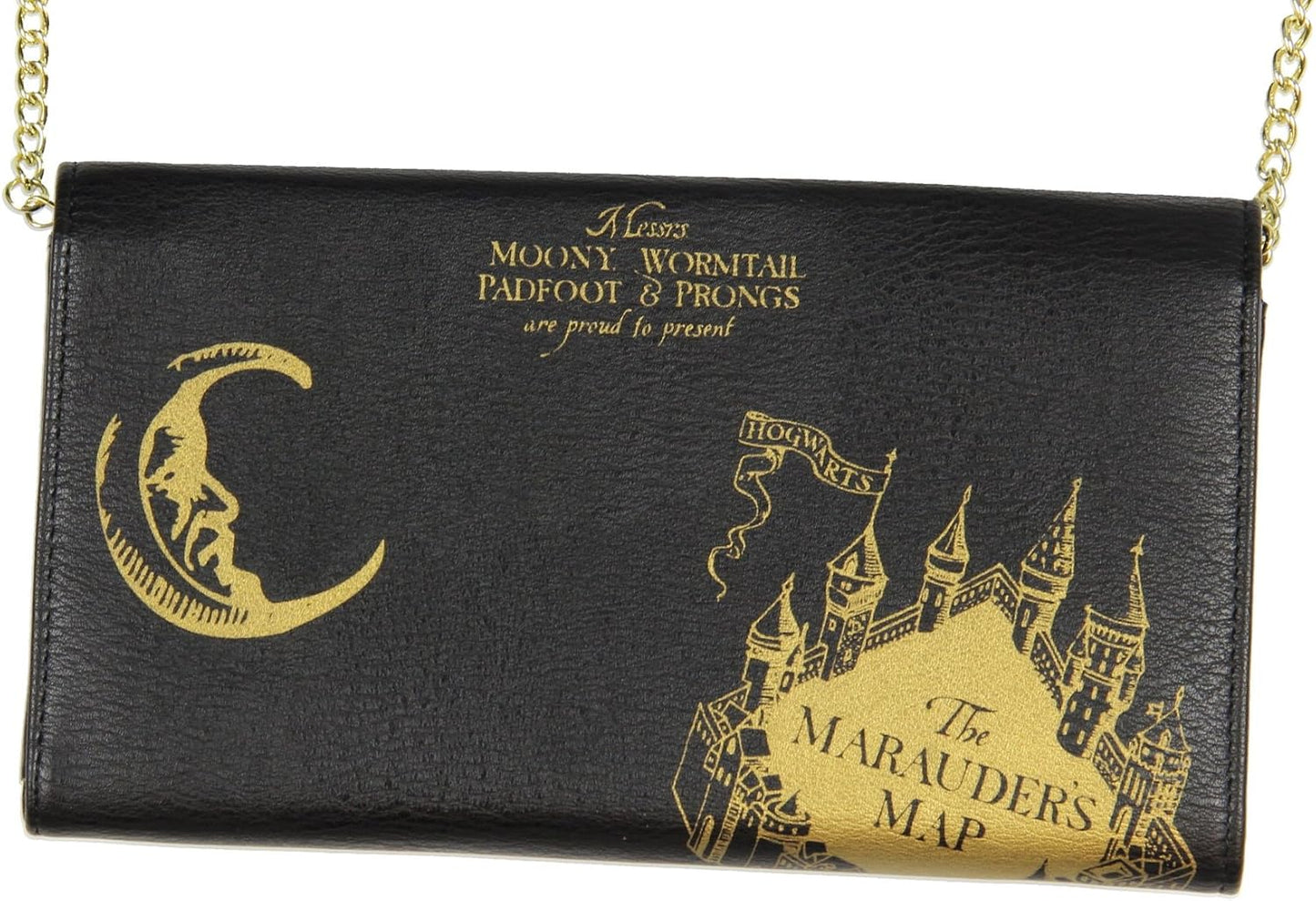 HOTHarry Potter Mischief Managed Foldover With Chain Strap Wallet
