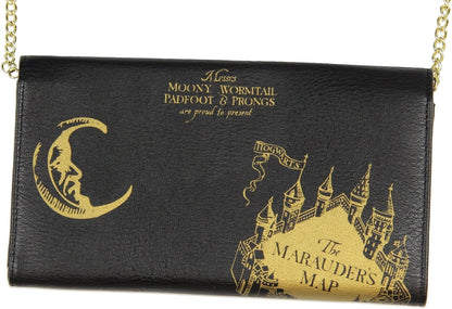 HOTHarry Potter Mischief Managed Foldover With Chain Strap Wallet