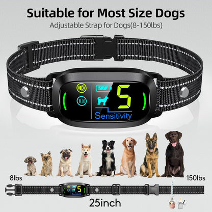 HOTFAFAFROG Dog Bark Collar, Rechargeable Smart Collar, Anti Barking Training Collar with 5 Adjustable Sensitivity Beep Vibration, Bark Collar for Large Medium Small Dogs (Black)