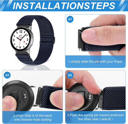 HOTCompatible with 16mm 18mm 19mm 20mm 22mm 24mm Watch Bands Quick Release Replacement Wristband,Adjustable Stretchy Nylon Solo Loop Straps Fabric Braided Sport Elastic Bands for Men Women