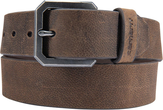 HOTCarhartt Men's Durable Full Grain Saddle Leather Classic Belts, W/Rugged Antique Nickel Hardware