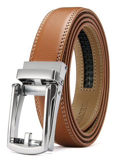 HOTCHAOREN Mens Dress Belt - Ratchet Belt Leather 1 1/4" Comfort Click - Perfect Companion to Mens Dress Shoes