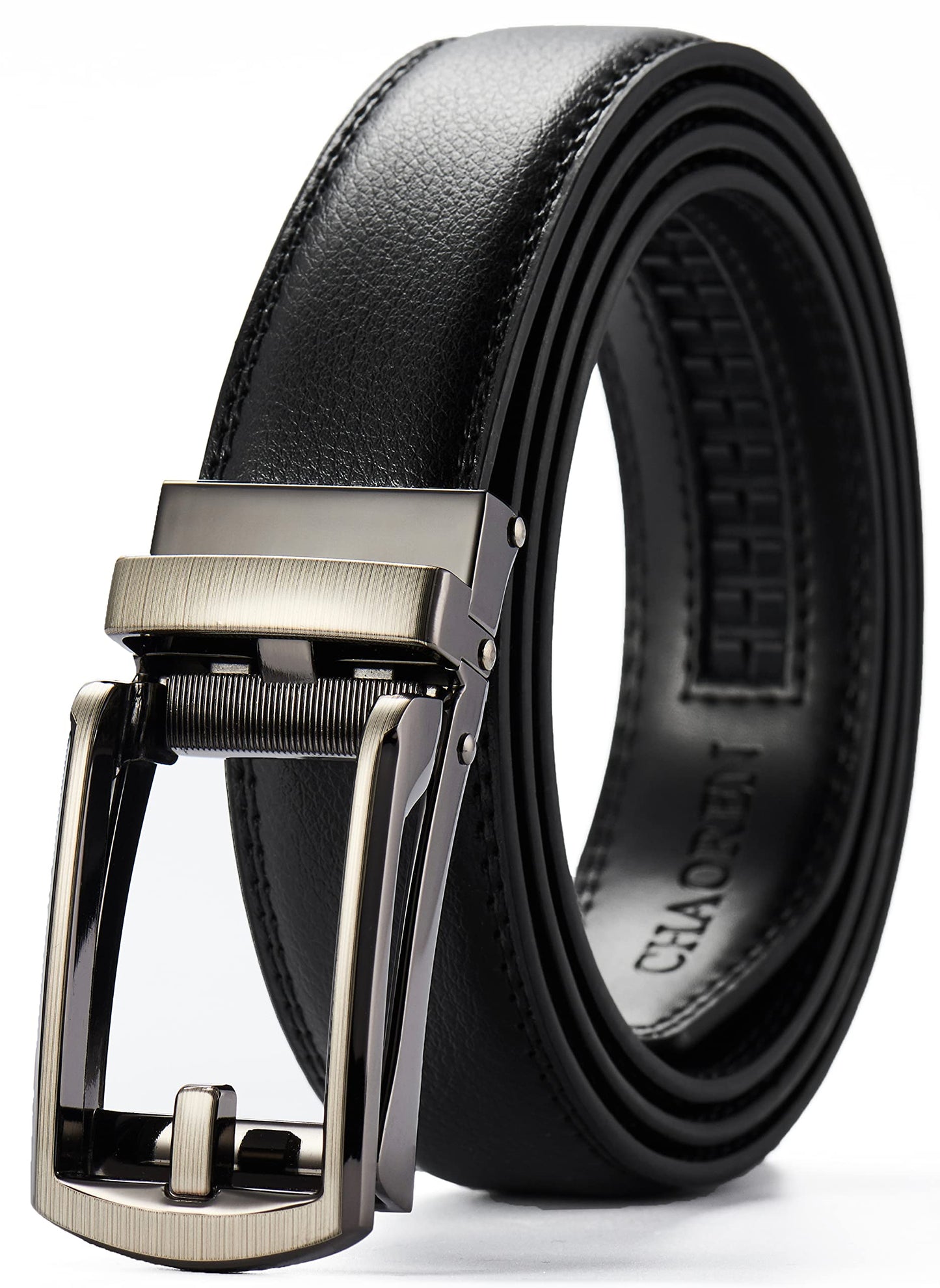 HOTCHAOREN Mens Dress Belt - Ratchet Belt Leather 1 1/4" Comfort Click - Perfect Companion to Mens Dress Shoes